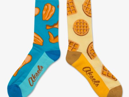 Aksels Chicken and Waffles Split Pair Socks One Size Fits Most Hot on Sale