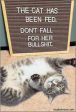 The cat has been fed. Ephemera Refrigerator Magnet Online Hot Sale