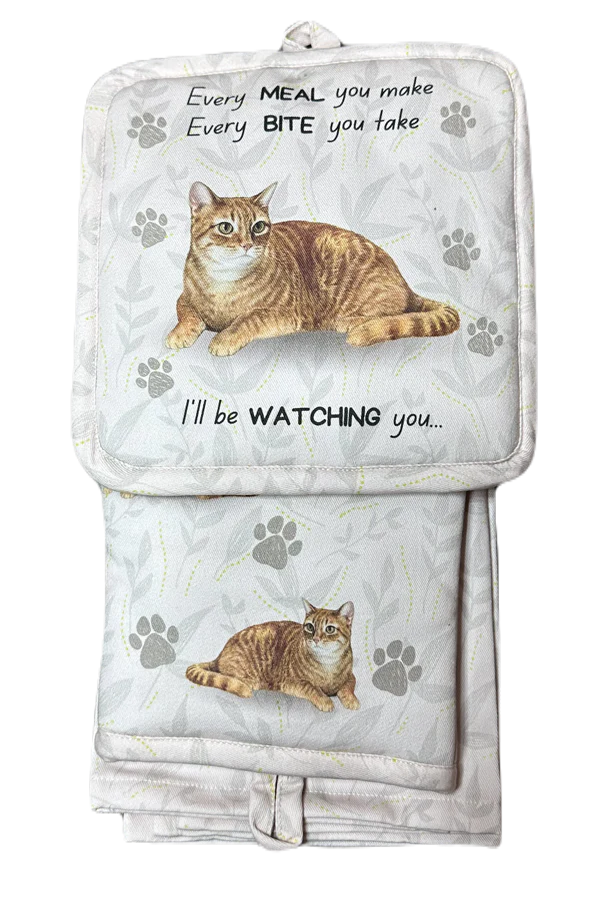 Pet Oven Mitt Set Orange Tabby For Sale