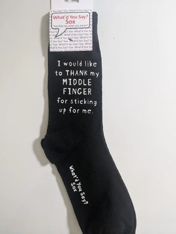 What d You Say? Socks I would like to THANK my MIDDLE FINGER Hot on Sale