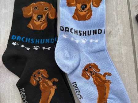 Dachshund Socks Foozys Unisex Crew on Sale