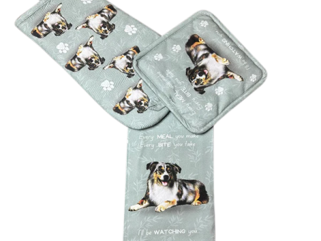 Pet Oven Mitt Set Australian Shepherd Online now