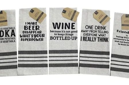 Alcohol and Friends Quote Dish Towel Discount