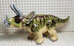 LEGO® Dinosaur Triceratops with Olive Green and Dark Brown Stripes, Tricera04 Online now