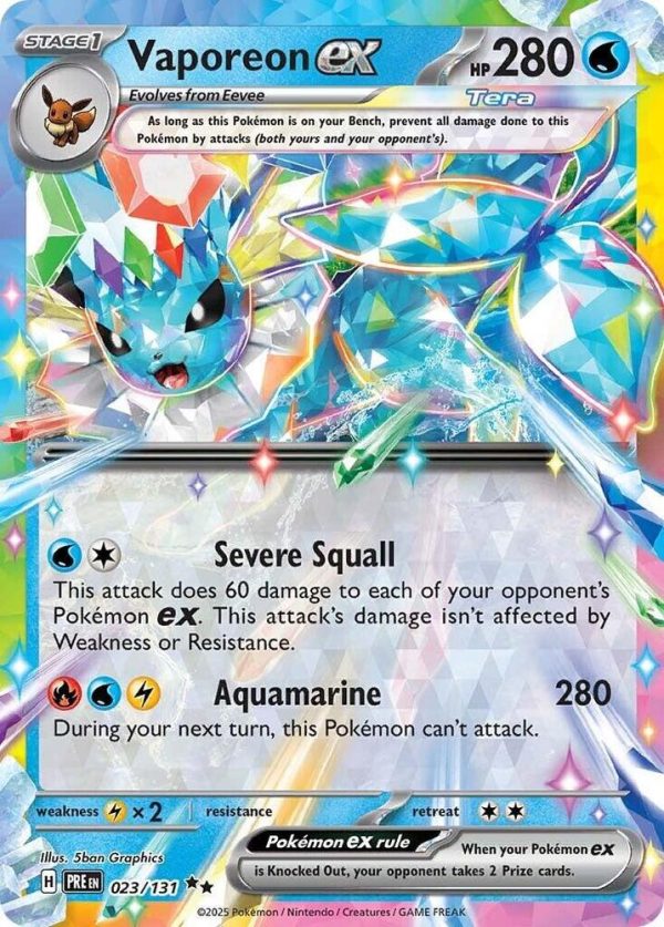 Vaporeon ex (023 131) [Scarlet & Violet: Prismatic Evolutions] For Discount