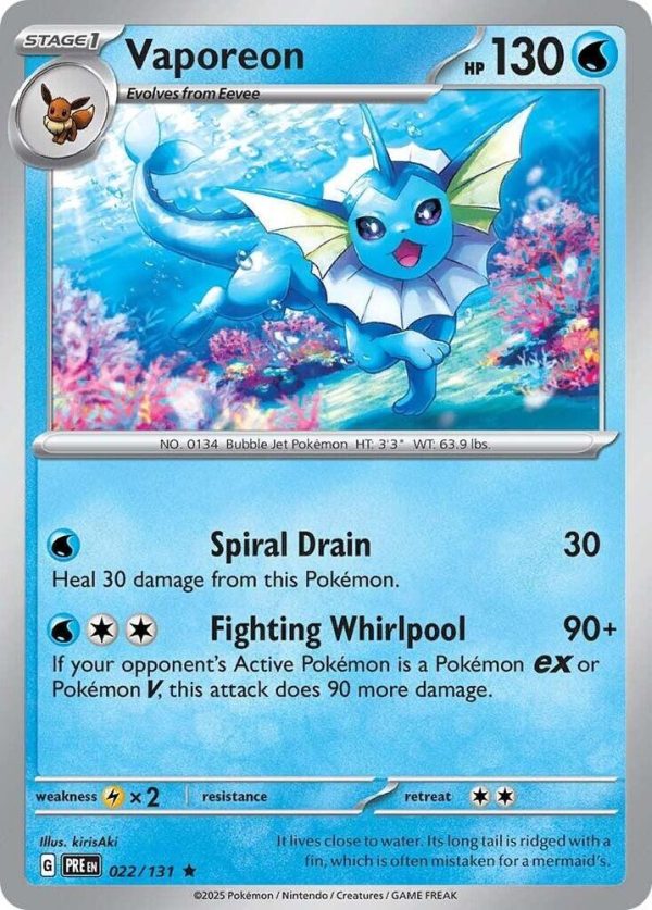 Vaporeon (022 131) [Scarlet & Violet: Prismatic Evolutions] on Sale